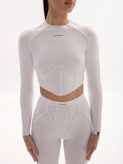 FITRUN Long Sleeve-Corset Versa "White VE"