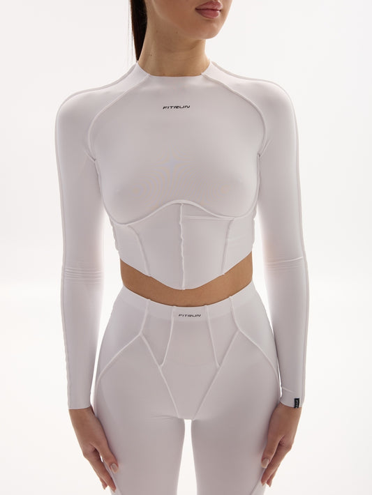 Rashguard scurtat FITRUN Rashguard-Corset Versa "White VE"