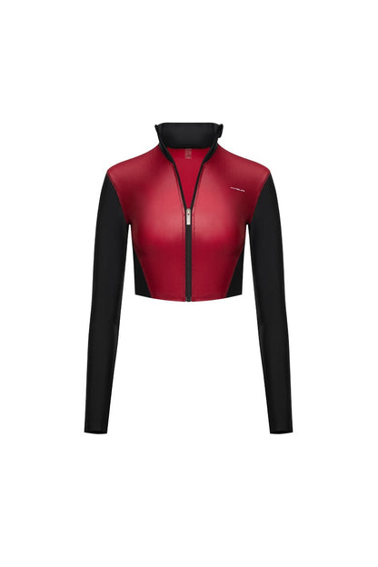 Рашгард FITRUN Rashguard Cropped ZIP "Wine Blaze"
