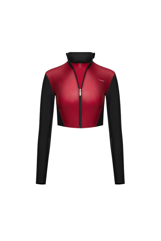Рашгард FITRUN Rashguard Cropped ZIP "Wine Blaze"