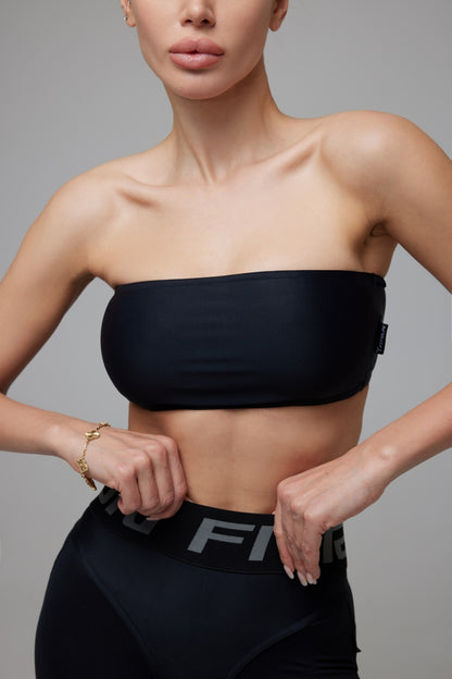 Sports Top FITRUN Bandeau Top "Total Black"