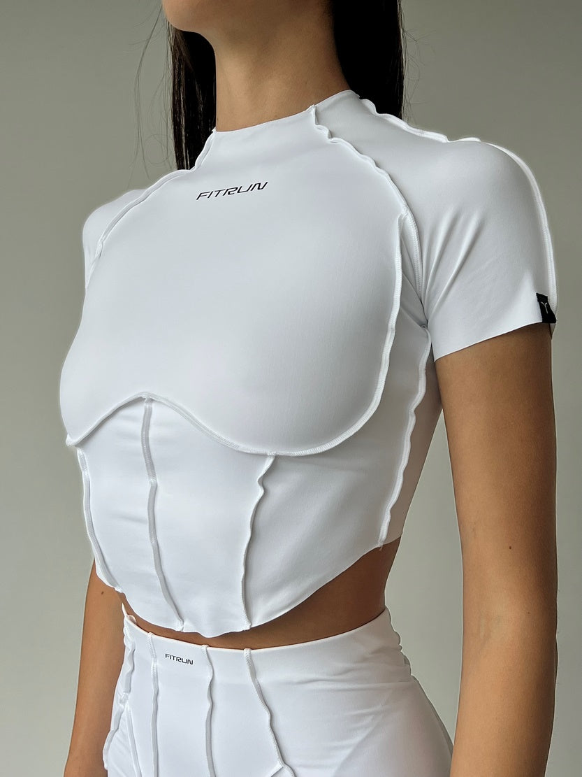 Укорочений рашгард FITRUN Rashguard-Corset T-shirt Versa "White VE"