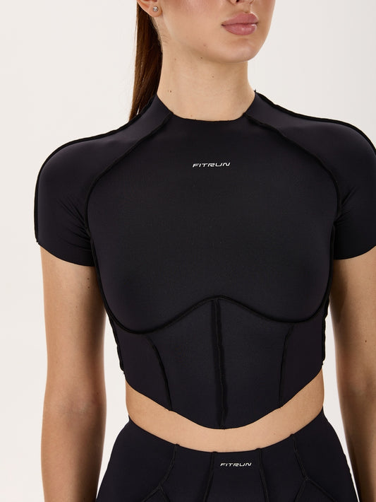 FITRUN T-shirt-Corset Versa "Black VE"