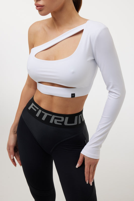 Shortened Rashguard FITRUN Rashguard Racy "Total White"