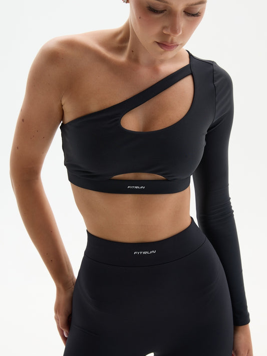 Long Sleeve FITRUN Racy "Total Black"