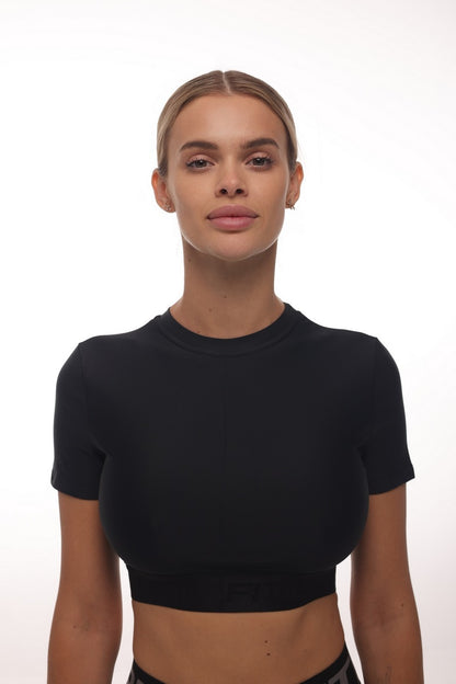 Shortened Rashguard FITRUN Mini Rash T-shirt "Black"