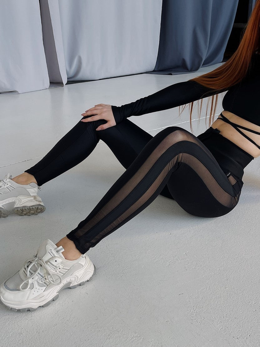 Легінси FITRUN Leggings Corsage Stripcut "Black"