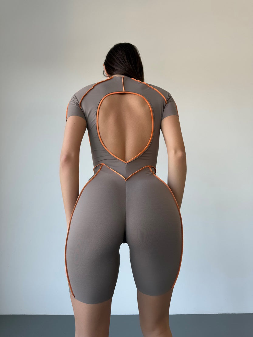 Комбінезон FITRUN BodySuit Short Versa "Sand VE Orange Line"