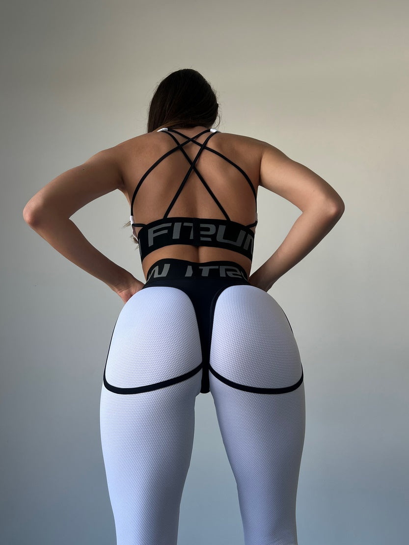 Leggings FITRUN Leggings Super Nuts "White Relief"