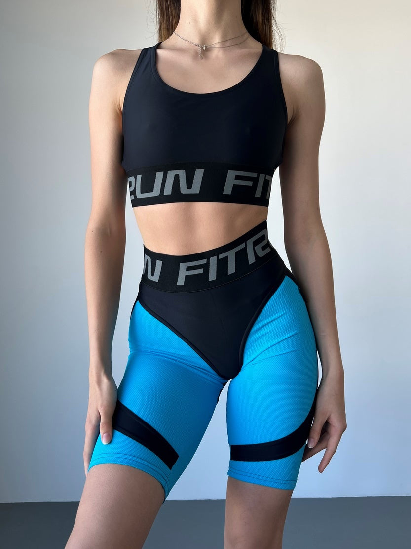 Велосипедки FITRUN Cycling Super Nuts Push-Up "Sky Blue Relief"