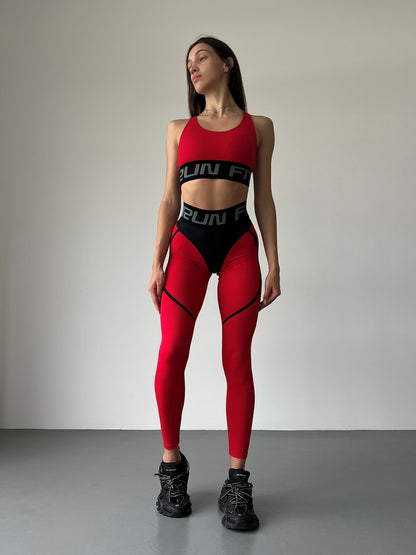 Leggings FITRUN Leggings Super Nuts "Red Relief"