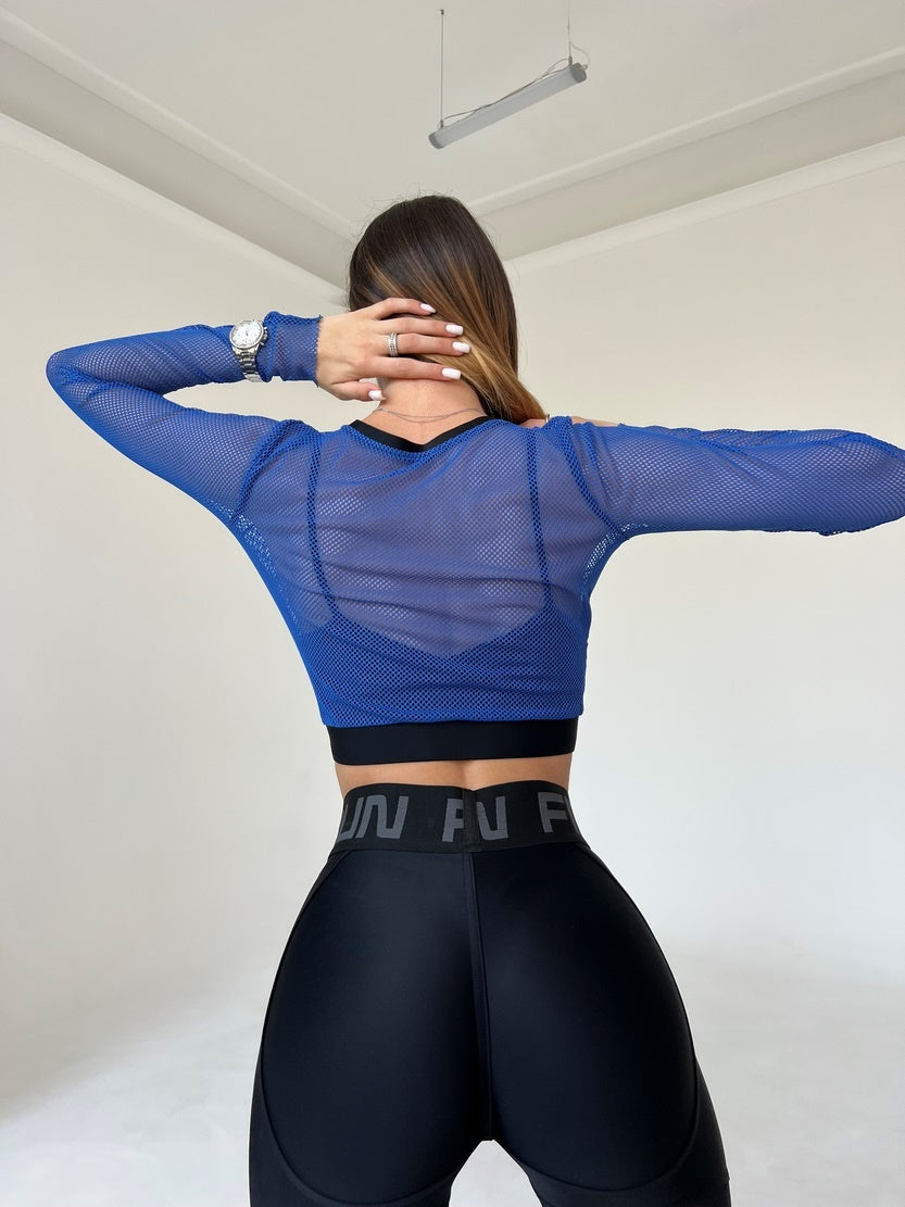 Укорочений рашгард FITRUN Rashguard Midi Mesh "Blue"