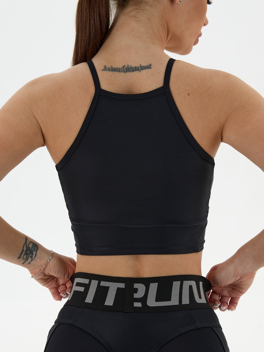 Sports Top FITRUN Crop Top "Black"