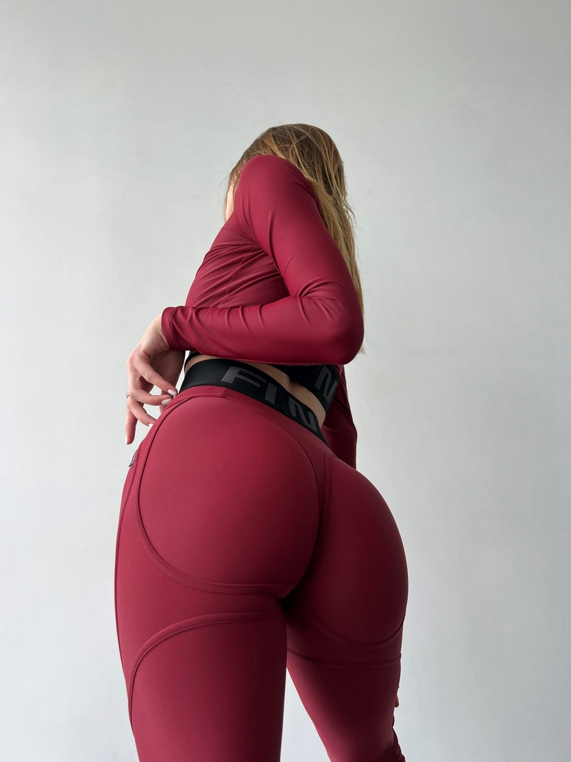 FITRUN Long Sleeve Midi Brend "Beet Red"