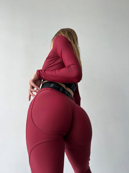 FITRUN Long Sleeve Midi Brend "Beet Red"