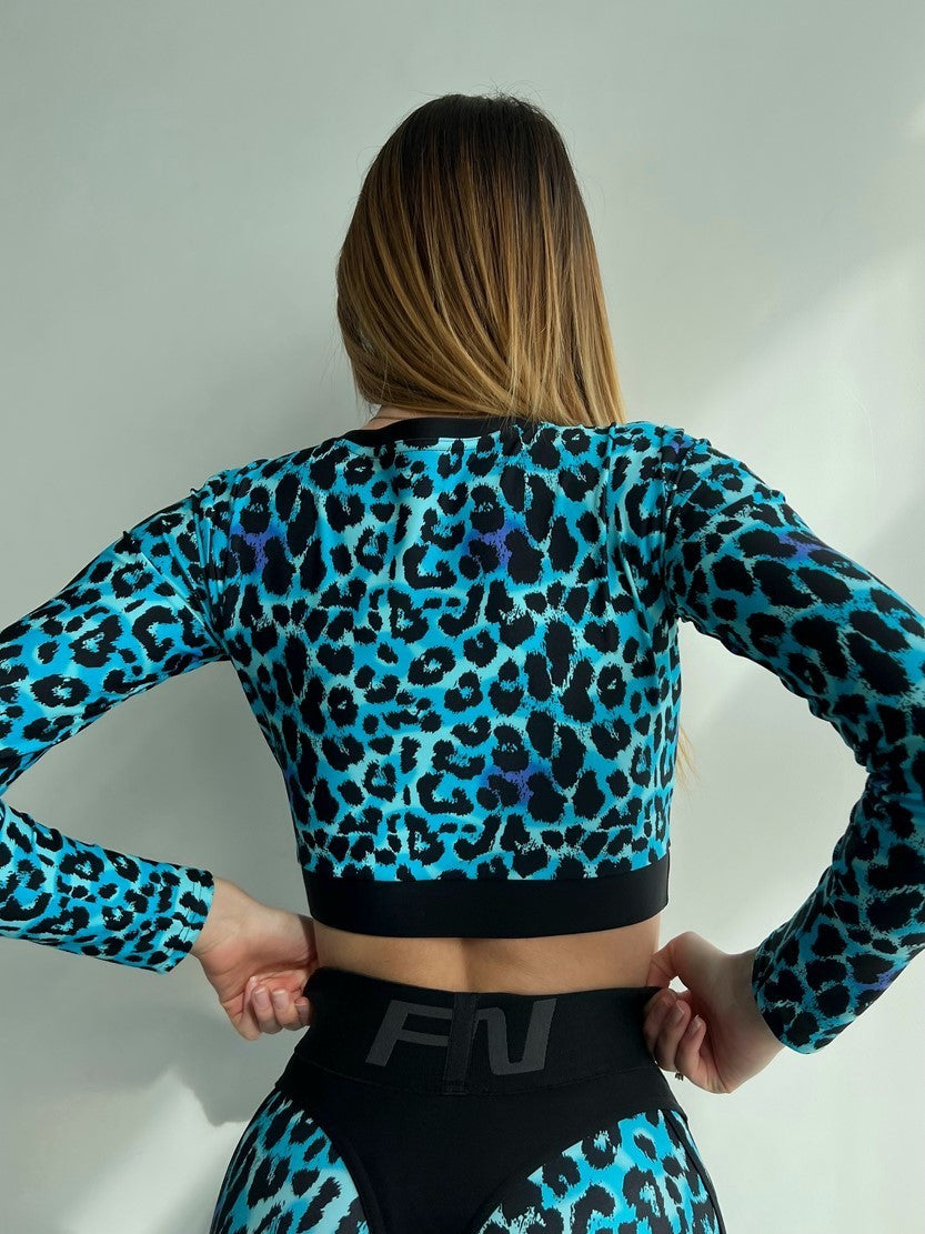 Укорочений рашгард FITRUN Rashguard Midi "Leo Blue"