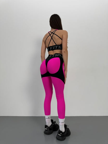 Leggings FITRUN Leggings Super Nuts Push-Up "Pink"