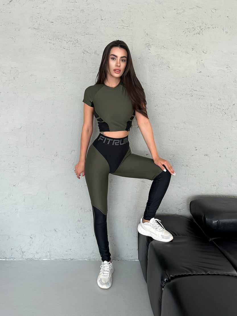 Легінси FITRUN Leggings Two Lines "Khaki"