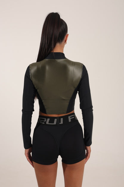 Рашгард FITRUN Rashguard Cropped ZIP "Khaki Blaze"