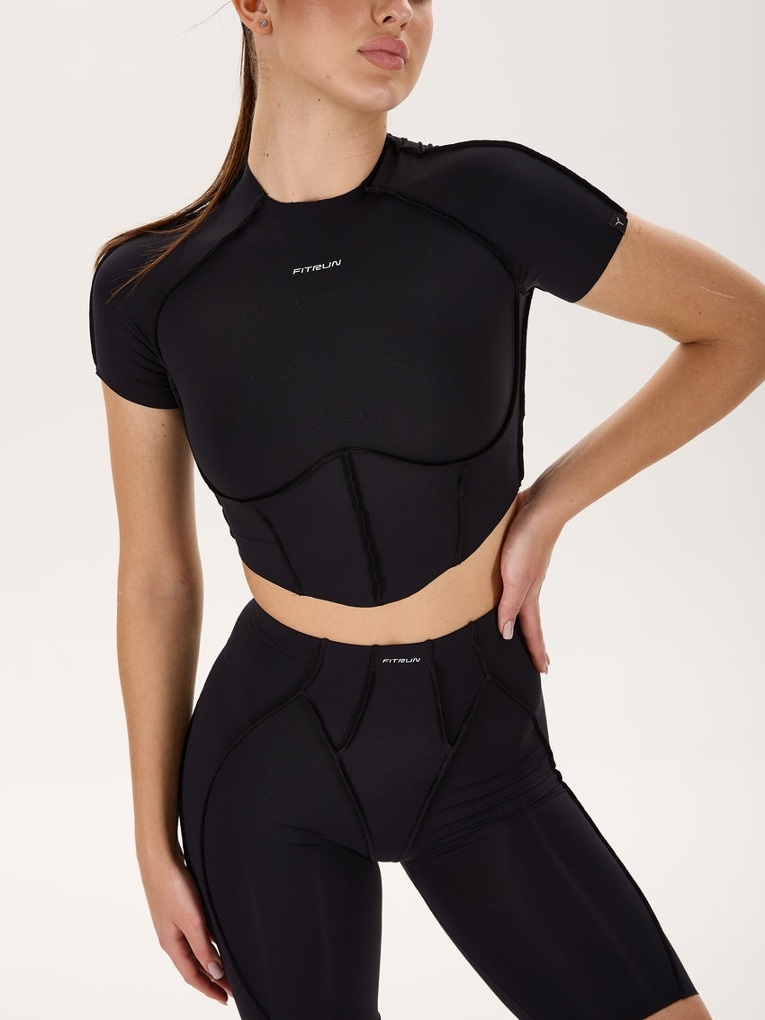 FITRUN T-shirt-Corset Versa "Black VE"