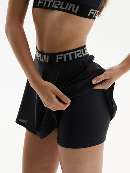 FITRUN Tennis Skort W1 "Total Black"