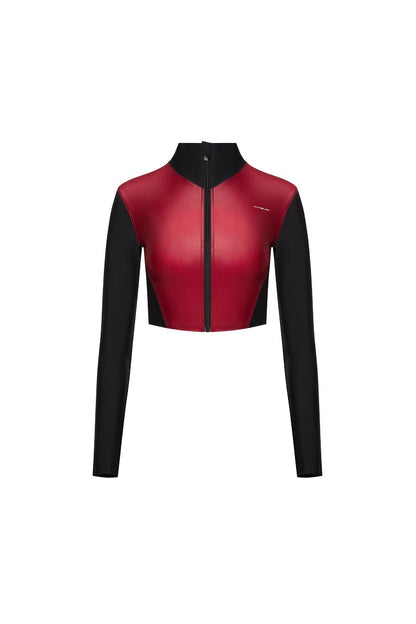 Рашгард FITRUN Rashguard Cropped ZIP "Wine Blaze"