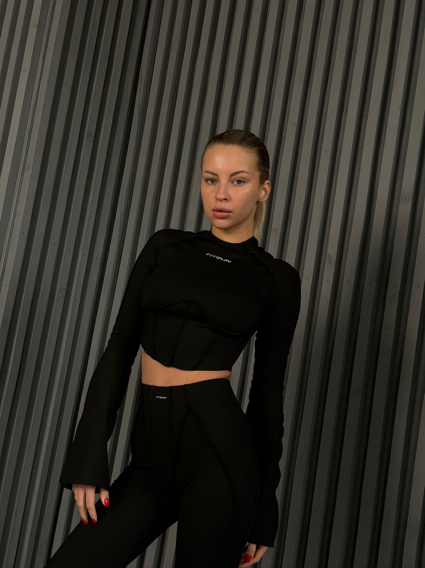 FITRUN Long Sleeve-Corset DISCO Versa "Black VE"