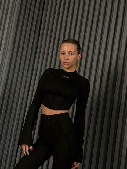 FITRUN Long Sleeve-Corset DISCO Versa "Black VE"