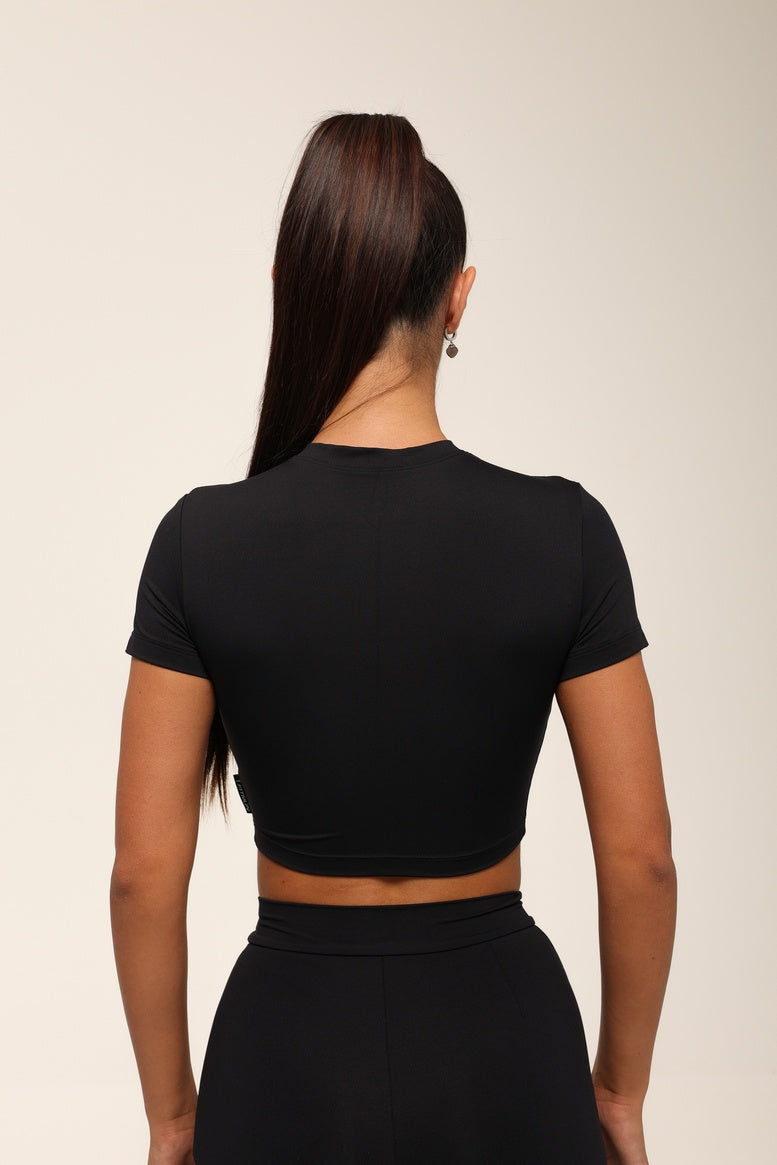 Футболка укорочена FITRUN T-shirt Short SKIN BASE "Black VE"
