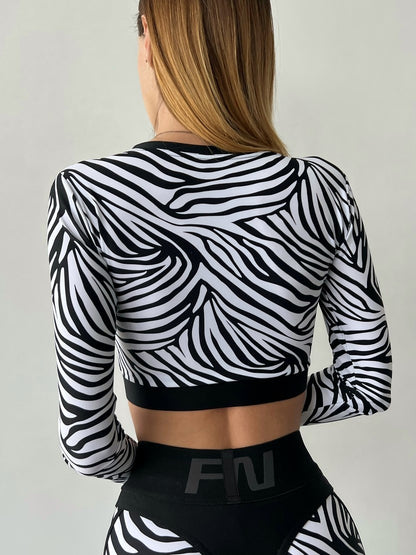 FITRUN Long Sleeve Midi "Zebra"