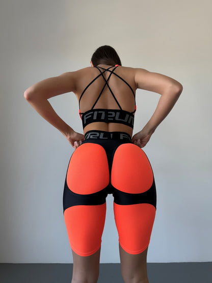Cycling Short FITRUN Cycling Super Nuts Push-Up "Orange Relief"