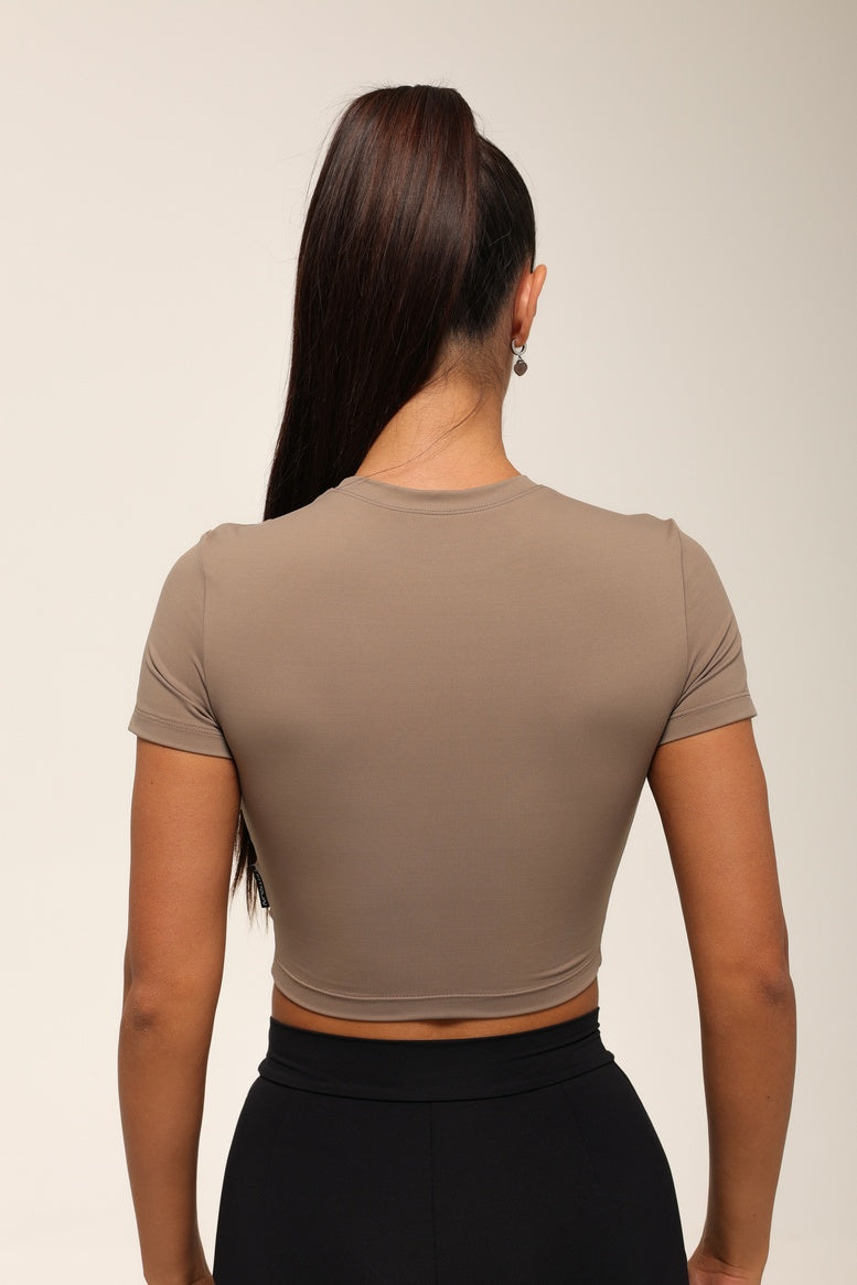 Футболка укорочена FITRUN T-shirt Short SKIN BASE "Sand VE"