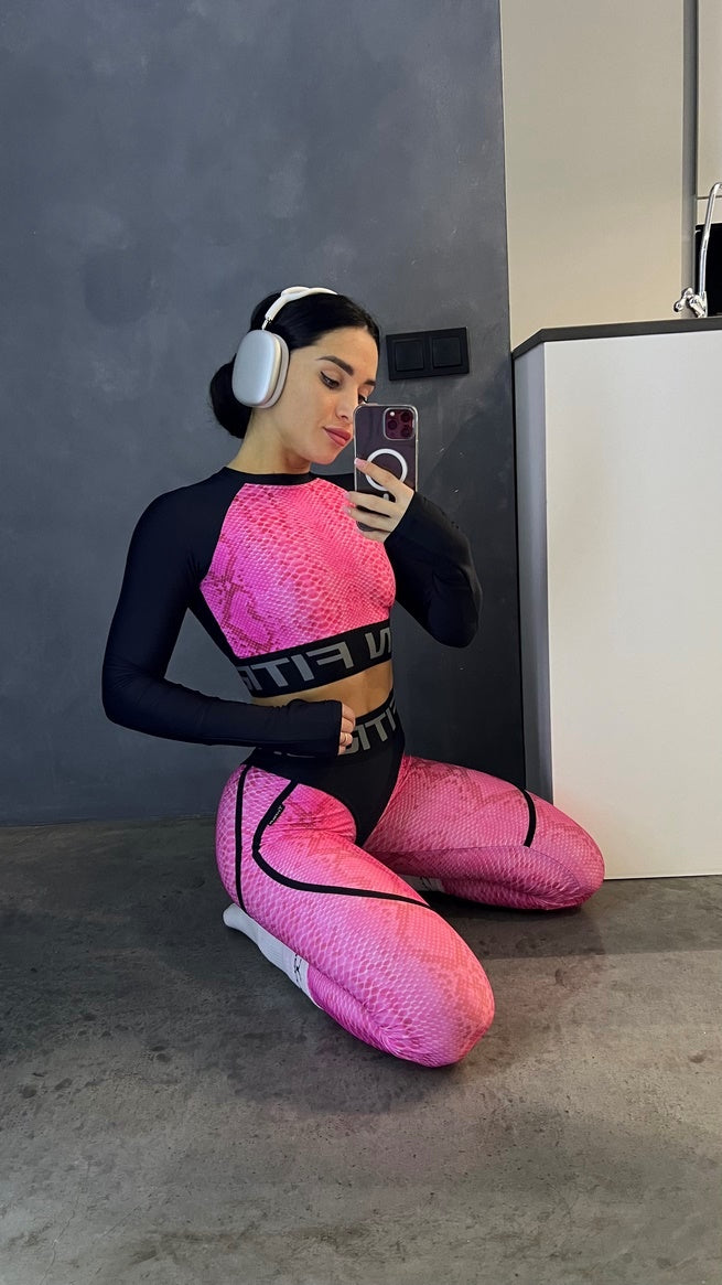 Легінси FITRUN Leggings Super Nuts "Pink Python"