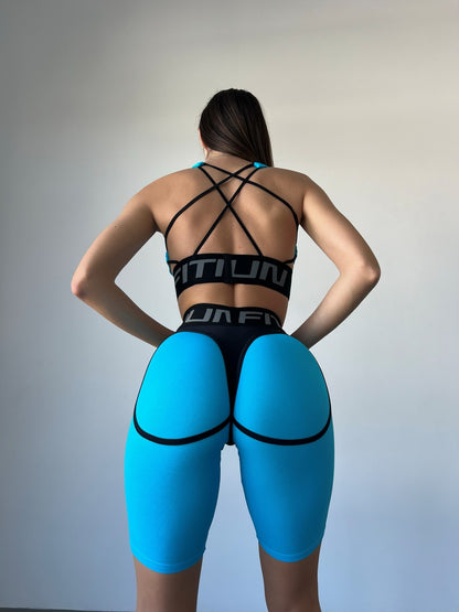 Cycling Short FITRUN Cycling Super Nuts "Sky Blue Relief"