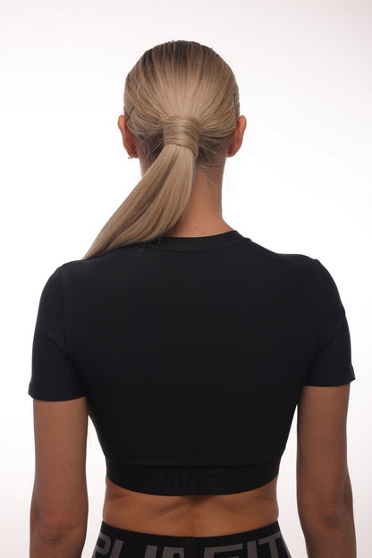 Shortened Rashguard FITRUN Mini Rash T-shirt "Black"