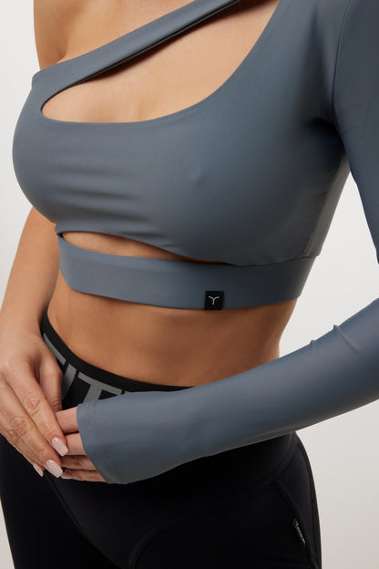Shortened Rashguard FITRUN Rashguard Racy "Total Silver"