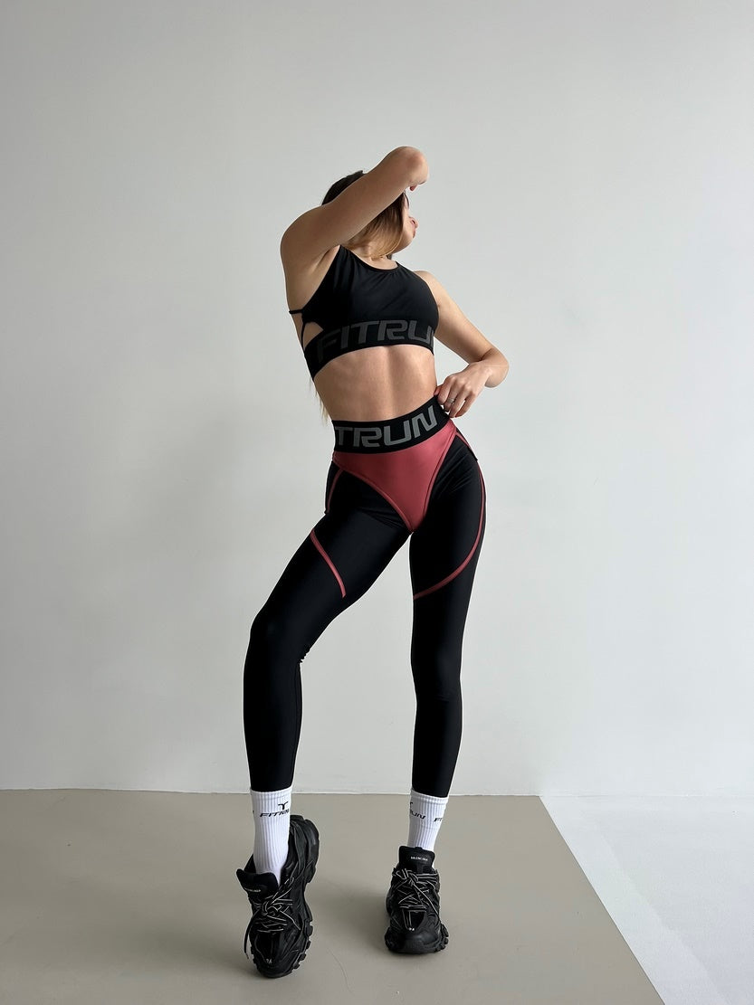 Легінси FITRUN Leggings Super Nuts "Wine Blaze"