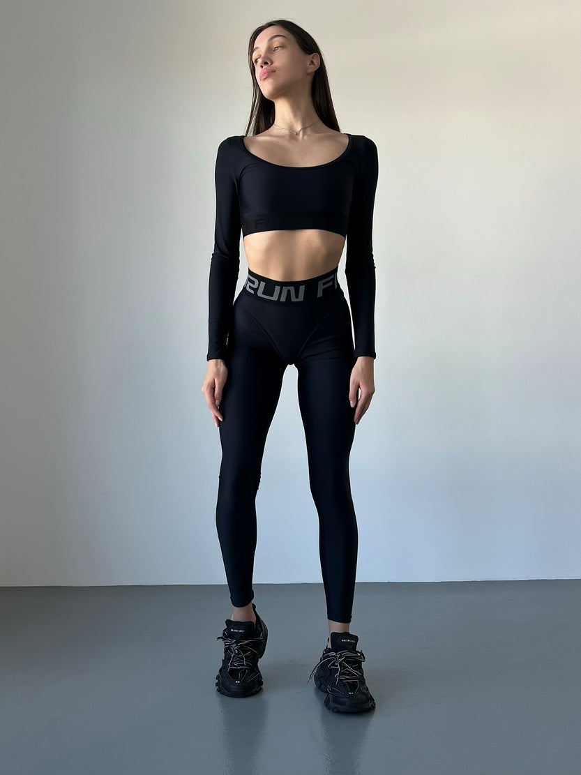 Leggings FITRUN Leggings Sculpt "Total Black"