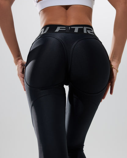Leggings FITRUN Leggings Super Nuts Push-Up "Total Black"