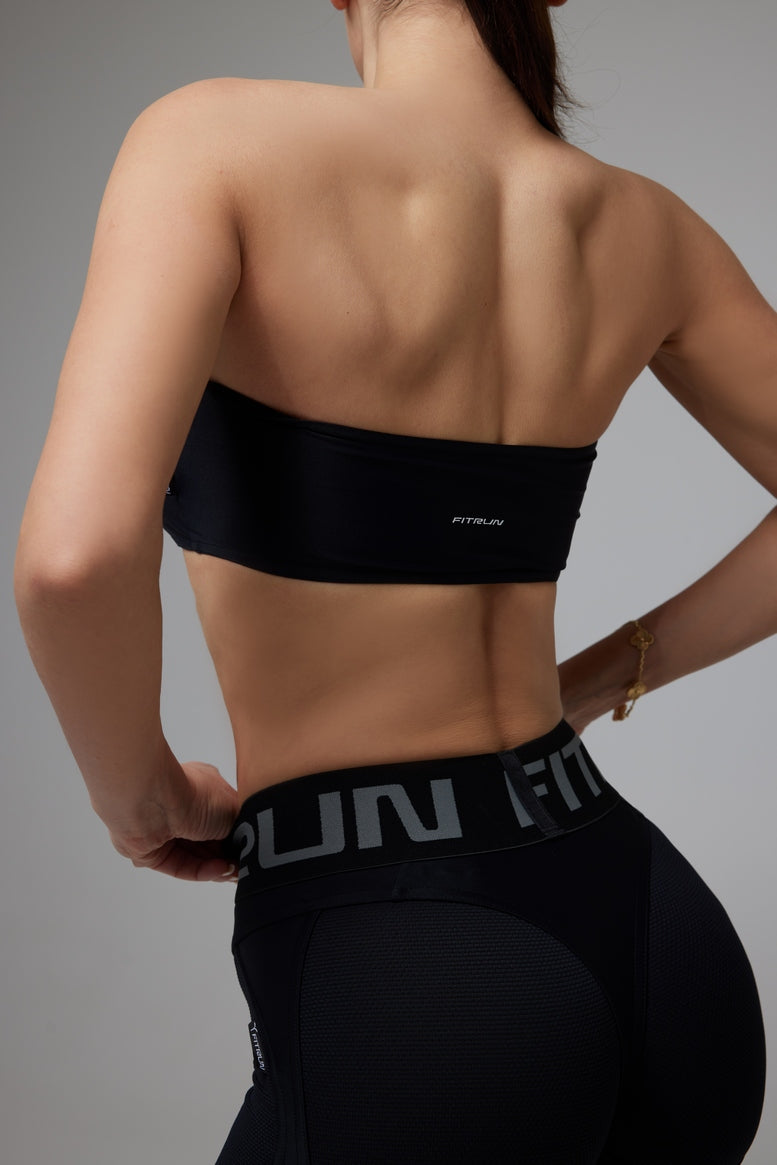 Sports Top FITRUN Bandeau Top "Total Black"