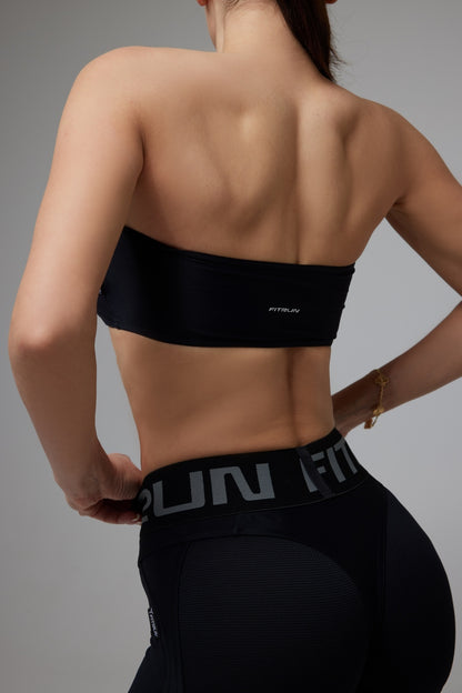 Sports Top FITRUN Bandeau Top "Total Black"