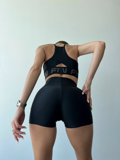 Pantaloni scurți FITRUN Pantaloni scurți clasici "Total Black"