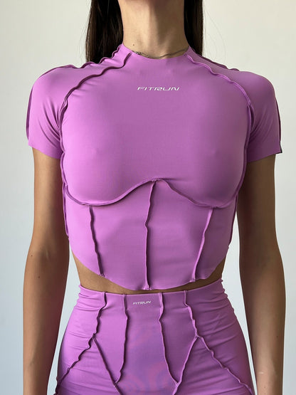 FITRUN T-shirt-Corset Versa "Fuchsia VE"