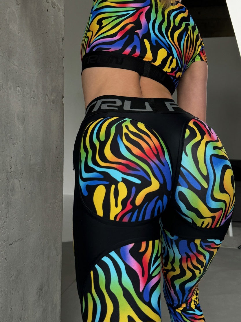 Легінси FITRUN Leggings Super Nuts Push-Up "Colourful Zebra"