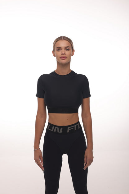 Shortened Rashguard FITRUN Mini Rash T-shirt "Black"