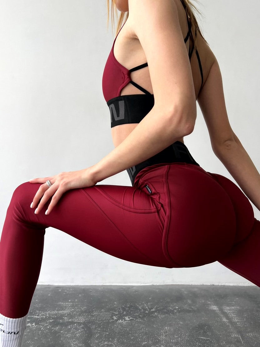 Легінси FITRUN Leggings Super Nuts Push-Up "Total Beet Red"