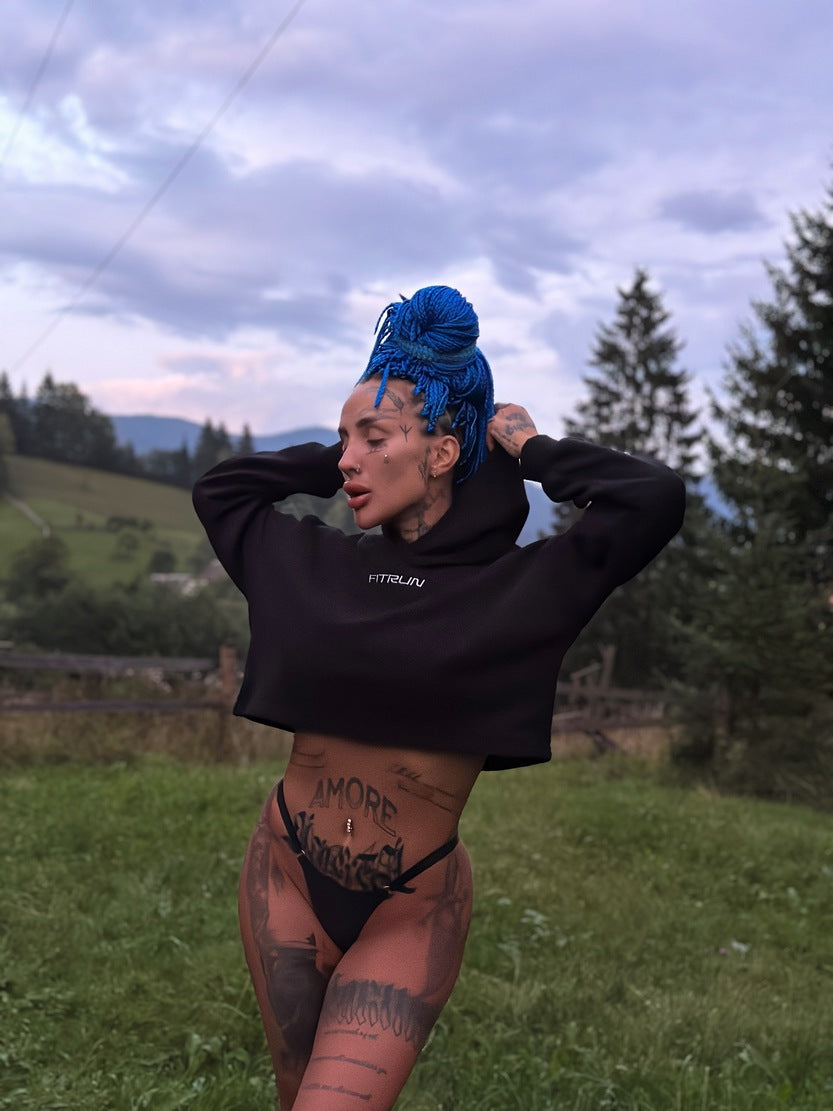 Hoodies FITRUN Hoodie Midi "Black"