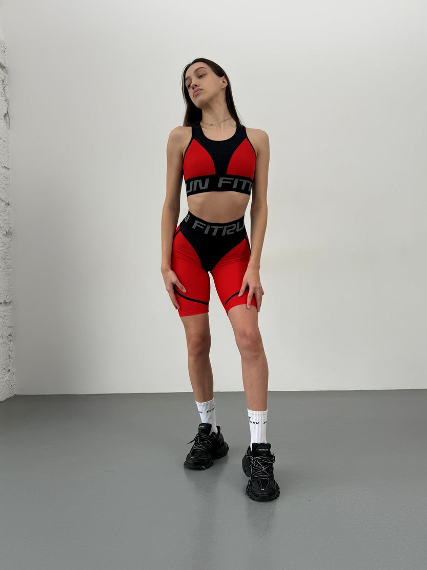 Cycling Short FITRUN Cycling Super Nuts "Red"