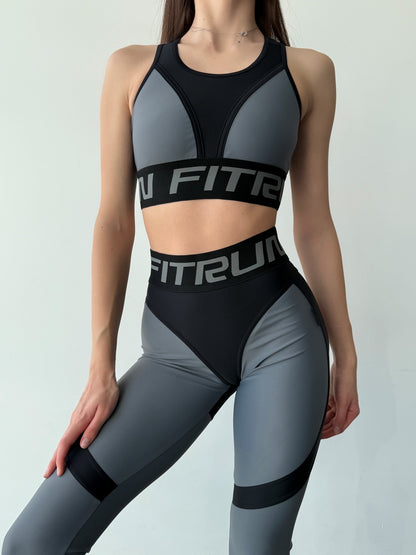Leggings FITRUN Leggings Super Nuts Push-Up "Silver"