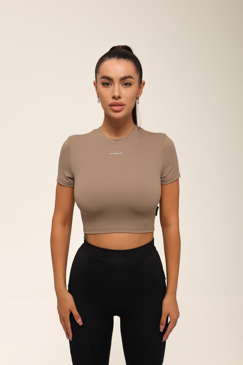Футболка укорочена FITRUN T-shirt Short SKIN BASE "Sand VE"